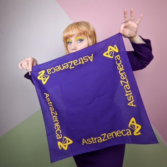 AstraZeneca Purple & Yellow Logo Bandana
